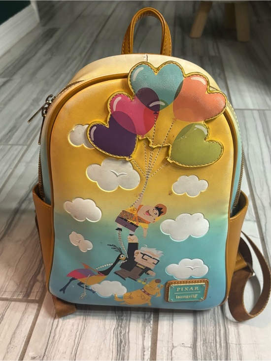 Loungefly Handbags - Loungefly Yellow Multi-Heart Balloon Pixar Up Mini Backpack